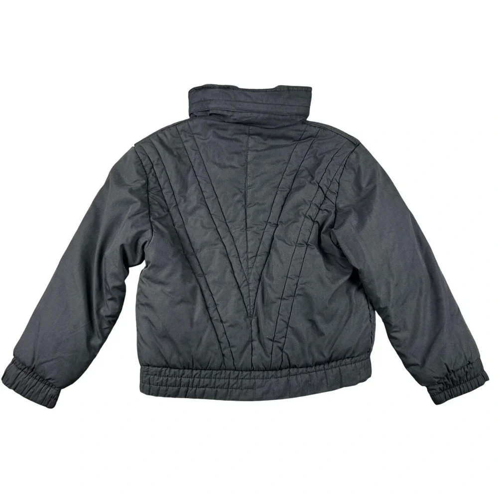 Vintage Pedigree‎ Black Puffer Jacket Quilted Mock Neck Full Zip Winter Warm Sm